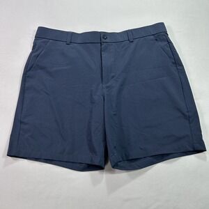 Libin Shorts Mens 35 Navy Blue‎ Classic Lightweight Chino Polyester Golf Casual